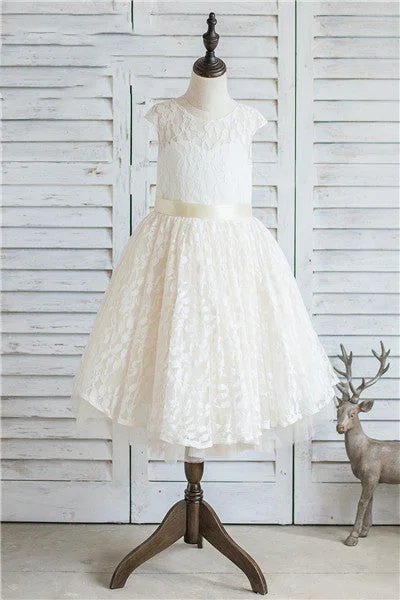 Formal Dress for Black-Tie Optional EventsAdorable Ball Gown White Flower Girl Dress