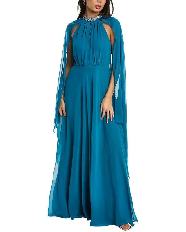 Formal Dress for Garden Party ThemesTeri Jon by Rickie Freeman Chiffon Cape Gown