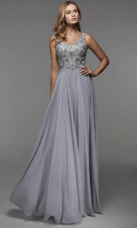 custom prom dressesAlyce Paris - Embellished V-Neck Prom Dress 27473