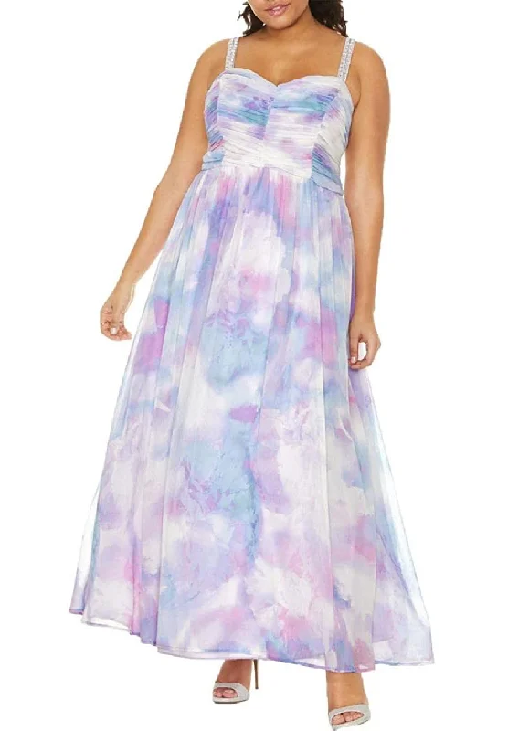 Affordable Formal Dress Options14W - trixxi watercolor ruched bodice gown