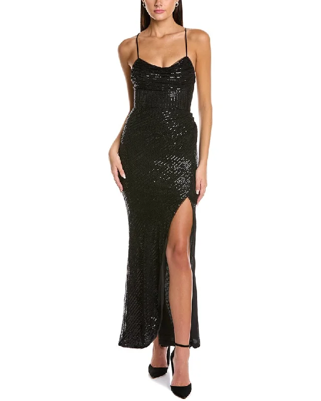 Formal Dress for Grammy AwardsBlack by Bariano Dua Cowl Gown