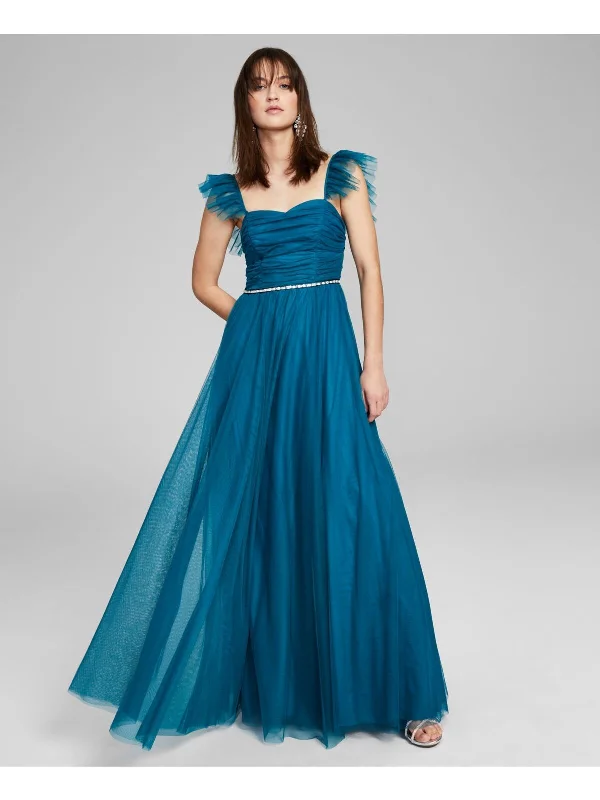 Formal Dress for Beauty Contests3 - city studio teal ruched tulle gown