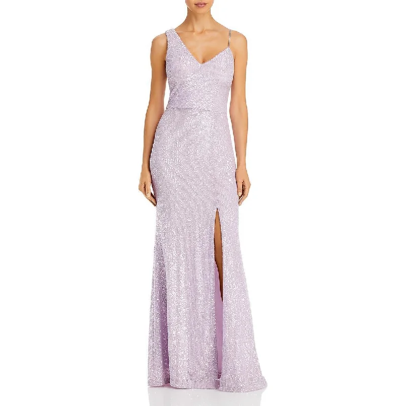 Formal Dress for Art Galleries2 - aqua light purple sequin gown