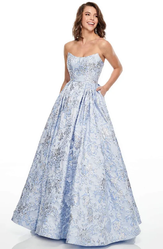 prom dresses for fallRachel Allan Prom - Strapless Metallic Ballgown 7104 - 1 pc Periwinkle In Size 06 Available