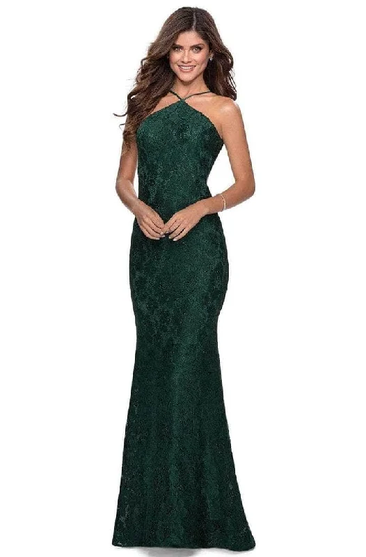 custom prom dressesLa Femme - Backless Sheath Prom Dress 28619SC