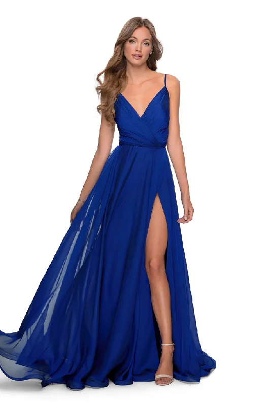 Formal Dress for Cocktail Parties12 - la femme royal blue wrapped bodice gown