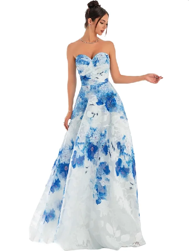 Formal Dress for Summer Weddings12 - ssb blue strapless floral ball gown