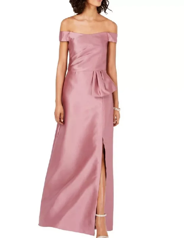 Formal Dress for Tennis Tournaments2 - adrianna papell rose pink off the shoulder mikado gown