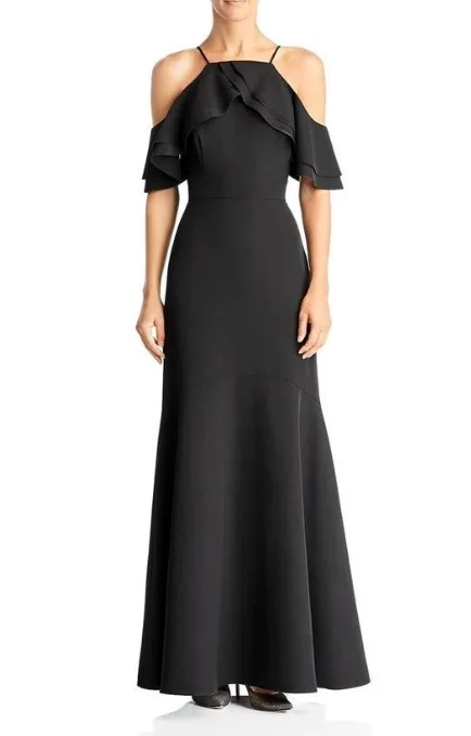 Formal Dress for Black-Tie Optional Eventslaundry by shelli segal black cold shoulder gown