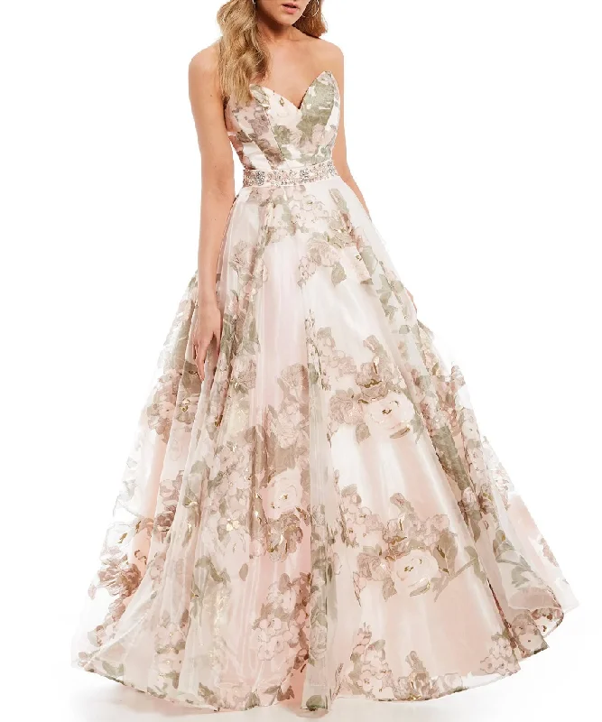 Formal Dress Shops in New York13 - gianni bini blush floral organza ball gown