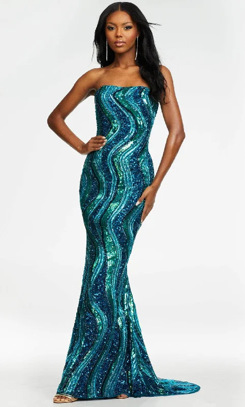 maxi prom dressesAshley Lauren 11161 - Wavy Sequined Prom Dress