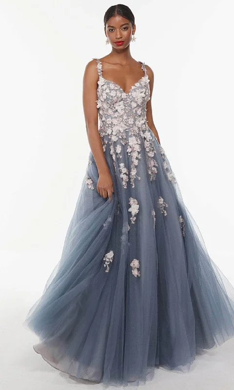 spaghetti strap prom dressesAlyce Paris 61099 - Sleeveless Sweetheart Neck Prom Dress