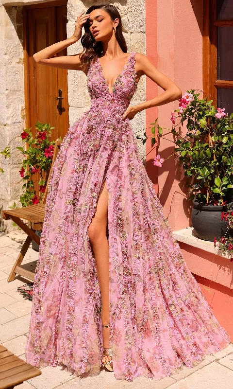 bespoke prom dressesAmarra 88824 - Sleeveless Floral A-Line Prom Dress