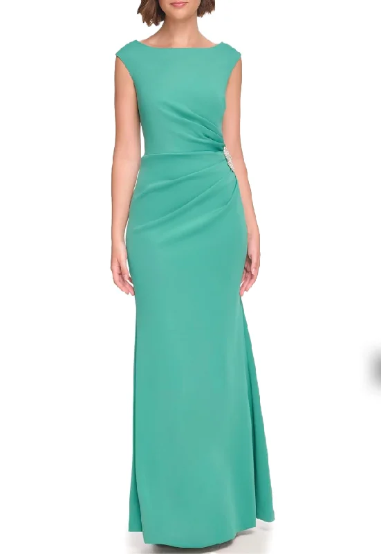 Women's Formal Dress Options14 - jessica howard green boat neck ruched fitted gown