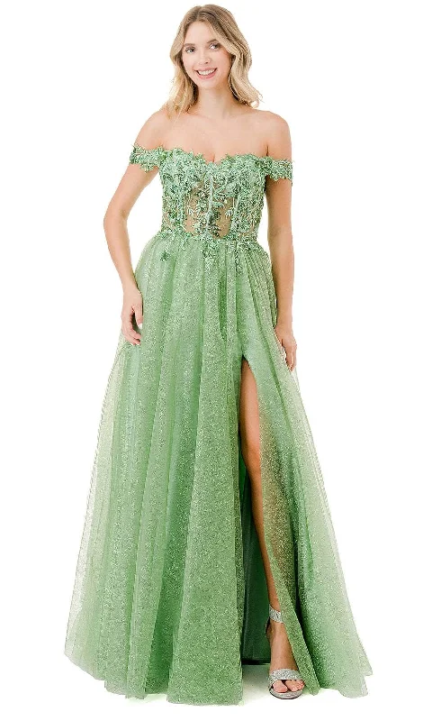 petite prom dressesTrevi Collection L2837Y - Off Shoulder Embellished Prom Dress