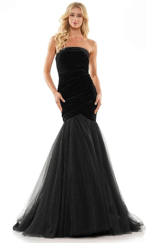 glamorous prom dressesColors Dress 2886 - Strapless Ruched Prom Gown