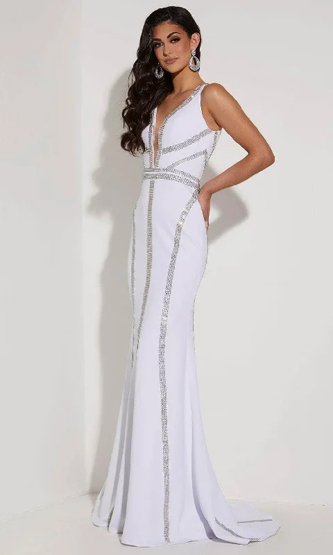 silk prom dressesJasz Couture 7438 - Stone Embellished Prom Gown