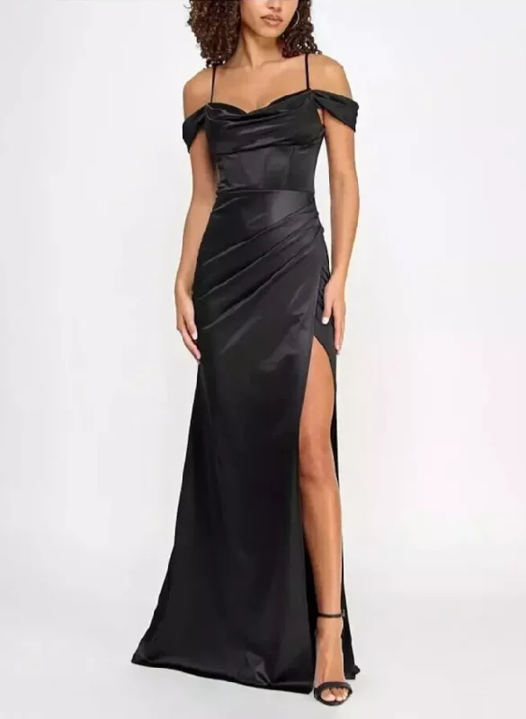 Formal Dress for Outdoor Weddings3 - b darlin black corseted satin gown