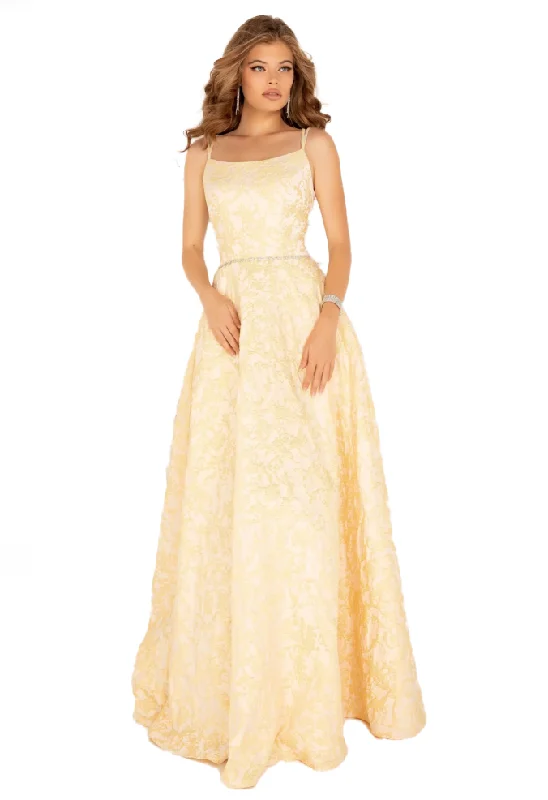 Formal Dress for Cultural Festivals8 - lucci lu yellow jacquard ball gown