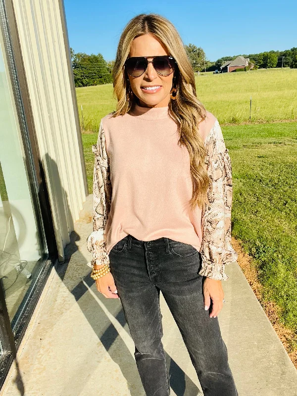 women's tops for everyday eleganceLOVING LIFE TOP- BLUSH--FLASH SALE