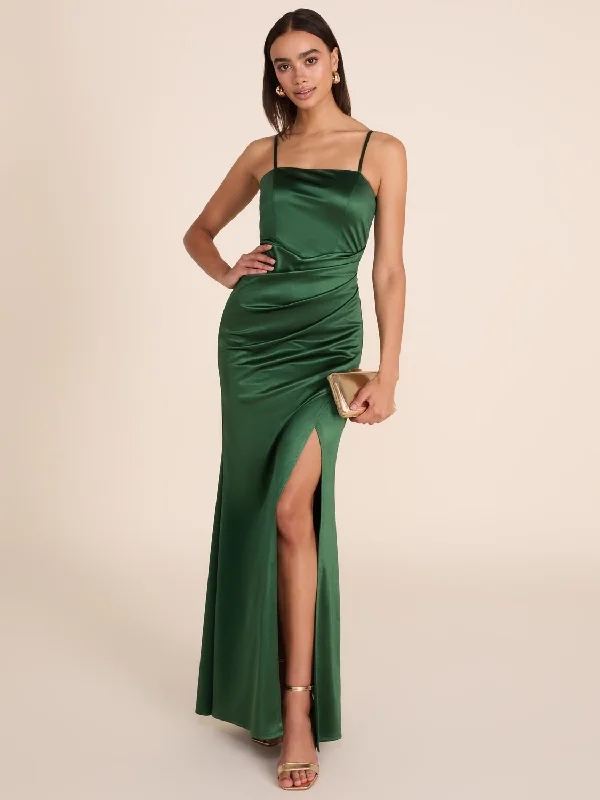 Formal Dress for Formal DinnersSatin Gown With Slit