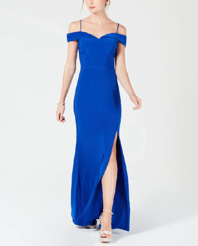 Formal Dress for Military Balls5 - morgan & co. royal blue cold shoulder gown