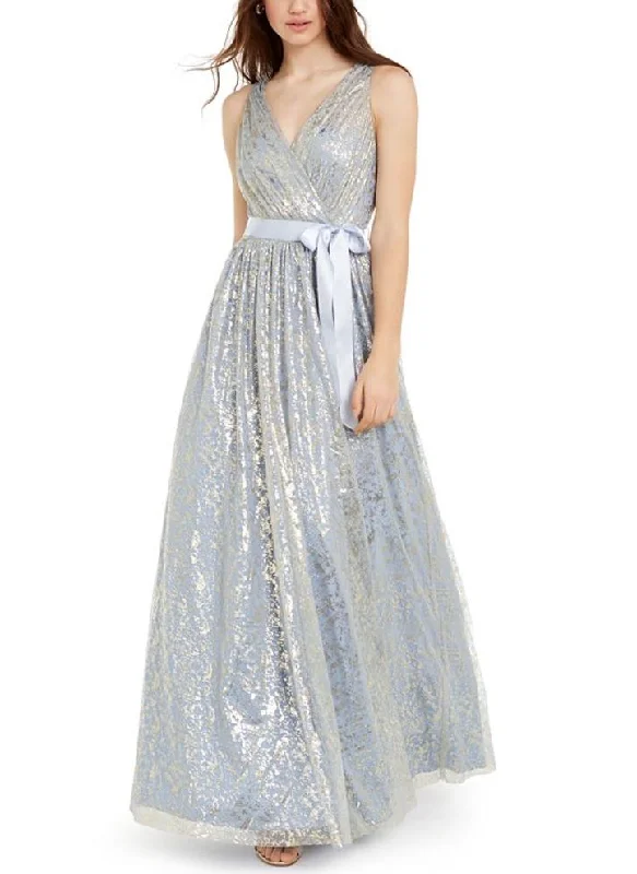 Formal Dress for Science Awards3 - teeze me blue & gold metallic mesh gown