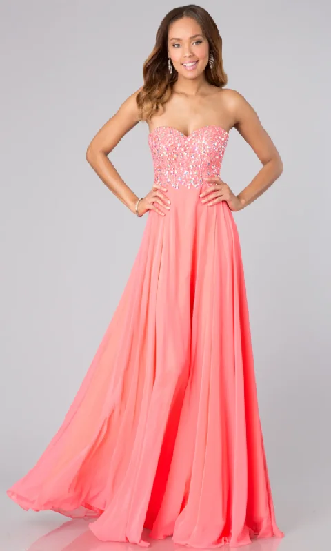 Formal Dress for Charity Balls00 - la femme pink strapless embellished chiffon gown