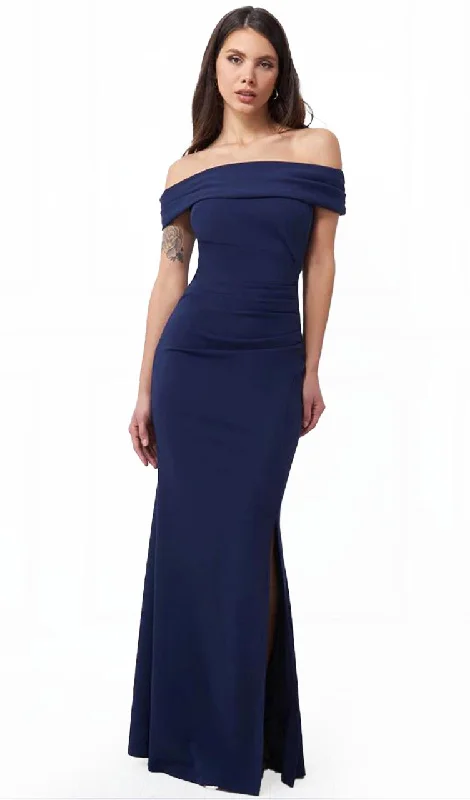 Formal Dress for Museum Galas8 - marina navy off the shoulder fitted gown