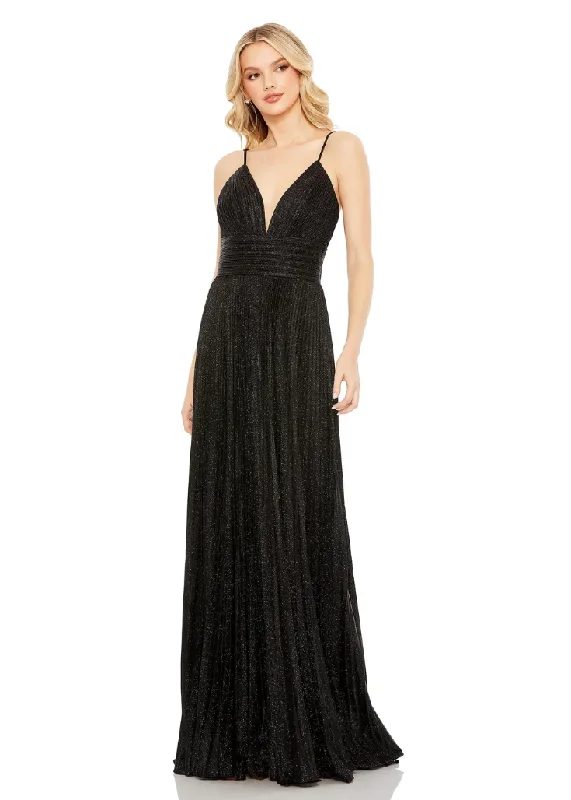 Formal Dress for Corporate Awards0 - mac duggal black metallic pleated a-line gown