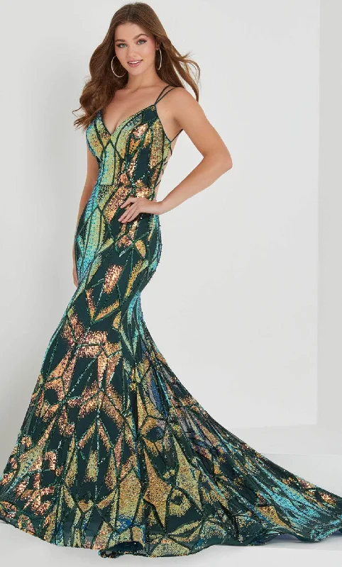 floral prom dressesTiffany Designs by Christina Wu 16019 - Geometric Sequined Prom Gown