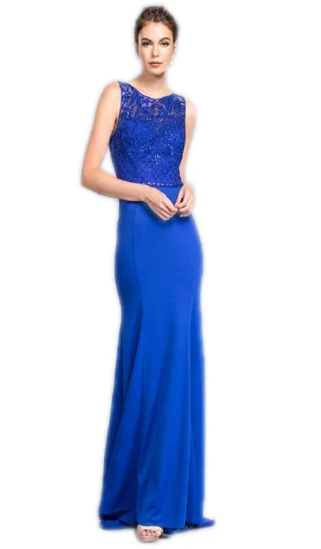 prom dresses for summerTrevi Collection - Embellished Illusion Jewel Prom Sheath Dress