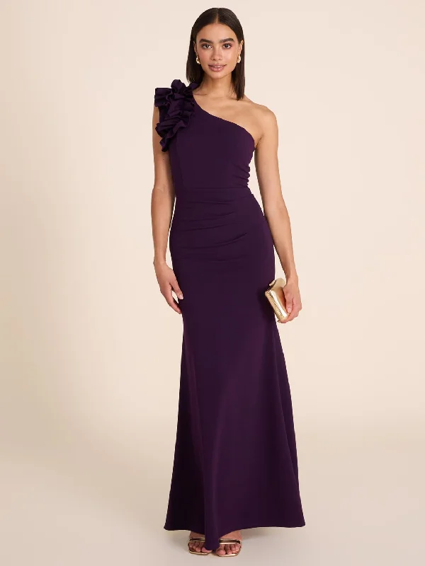 Formal Dress for EveningsOne-Shoulder Gown With Rosette Detail