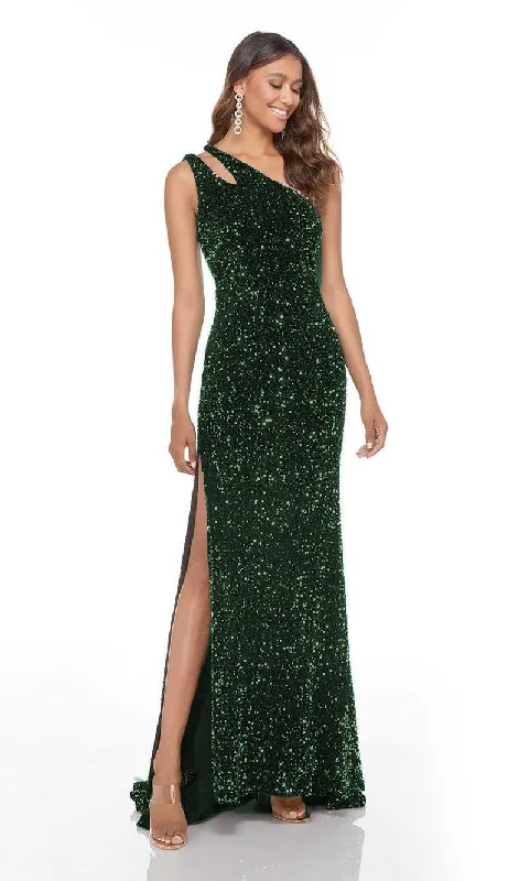 Formal Dress for Sports Awards4 - ssb green sequin one shoulder cutout gown