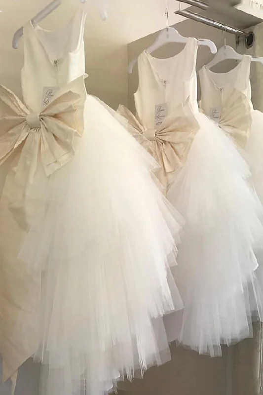 Formal Dress for Charity AwardsBall Gown Ivory Flower Girl Dress with Bow