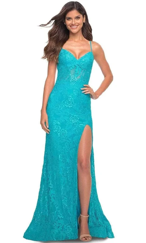 corset prom dressesLa Femme - 30171SC - Embroidered Sleeveless Prom Gown