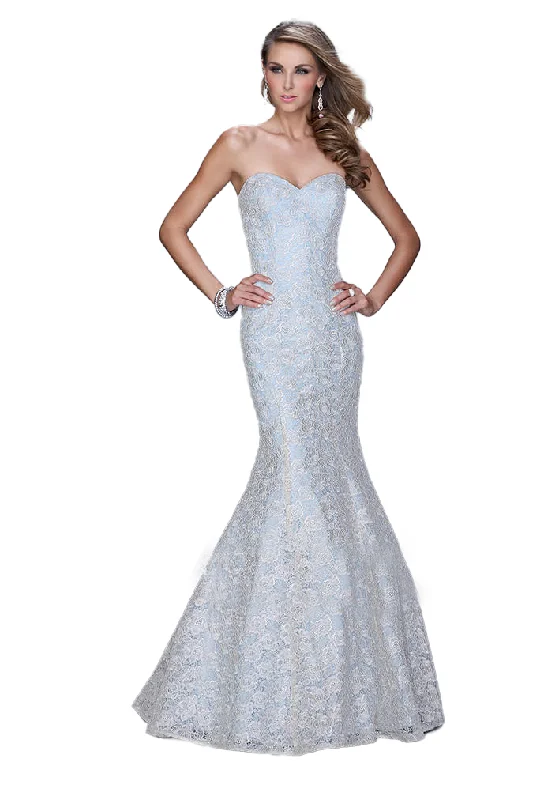 Formal Dress for Church Weddings2 - la femme light blue & lace mermaid gown