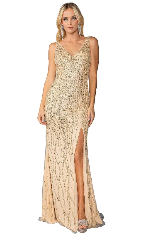 prom dresses with illusion panelsDancing Queen 4418 - Embellished Sheath Prom Dress