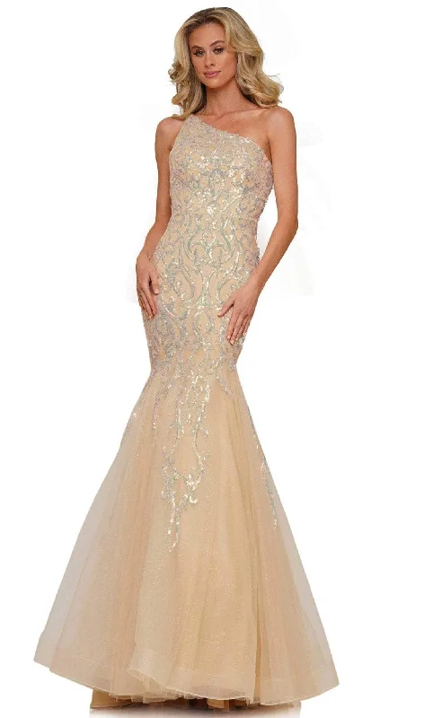 prom dress shopping tipsColors Dress 2940 - Sequin One Sleeve Prom Gown