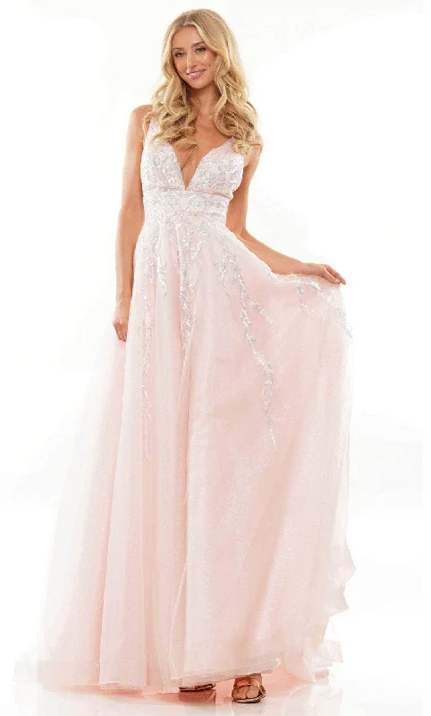 petite prom dressesColors Dress G1103 - Sequined Tulle Prom Dress