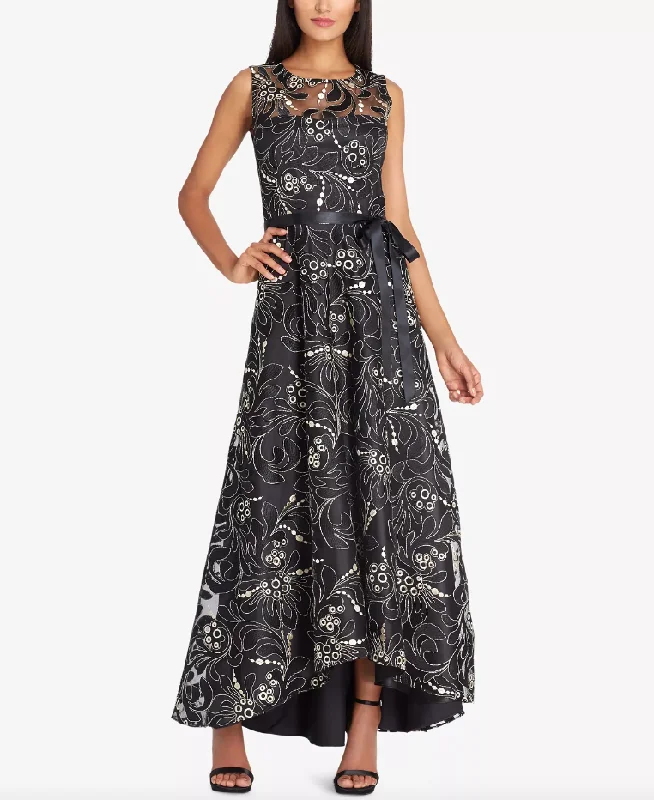 Formal Dress for Summer Weddings10 - tahari black embroidered high low gown