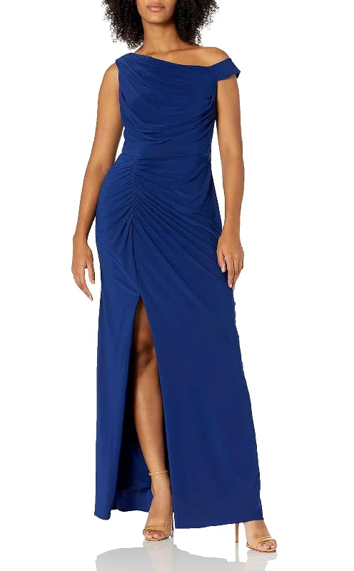 Formal Dress for Day Weddings8 - adrianna papell blue ruched asymmetrical gown