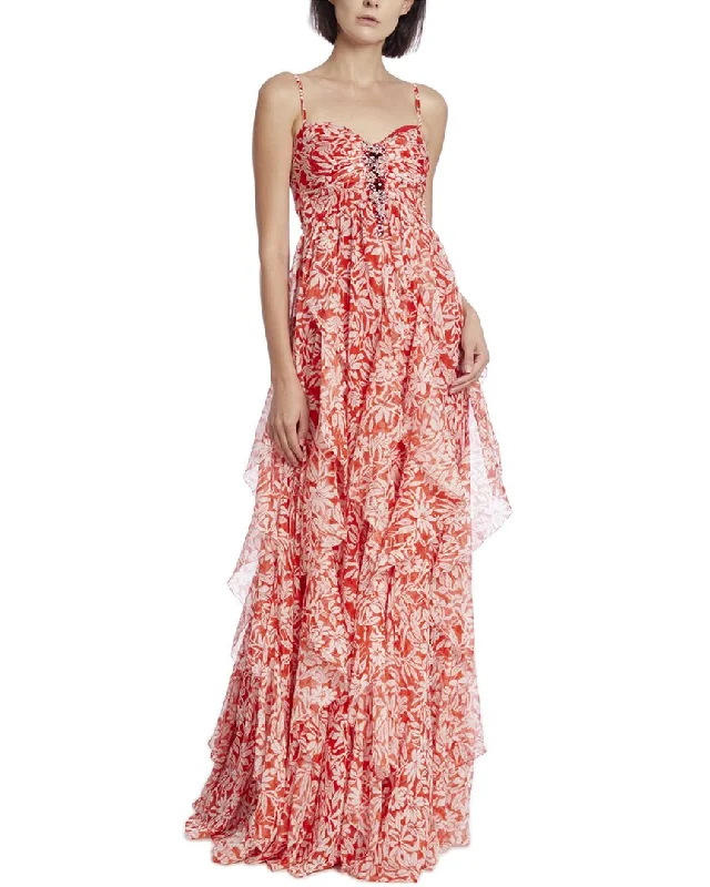 Formal Dress for Talent ShowsBadgley Mischka Print Cascade Gown