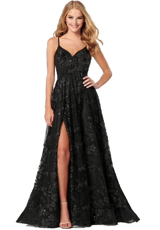 Formal Dress for Science Awards2 - eliza j black sequin embroidered ball gown