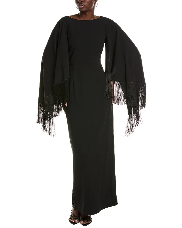 Formal Dress for Theater OpeningsMikael Aghal Fringe Gown