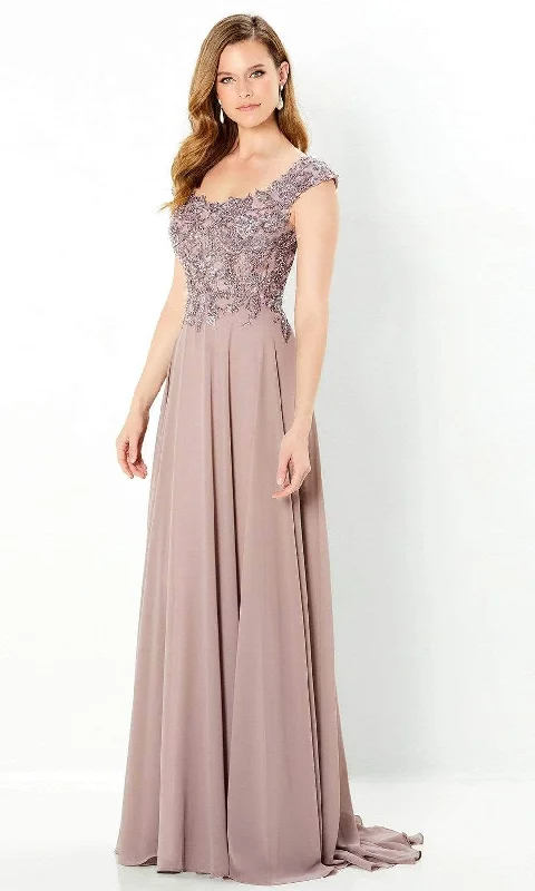 A-line prom dressesMontage by Mon Cheri - 220940 Scoop Neck Embroidered Prom Dress