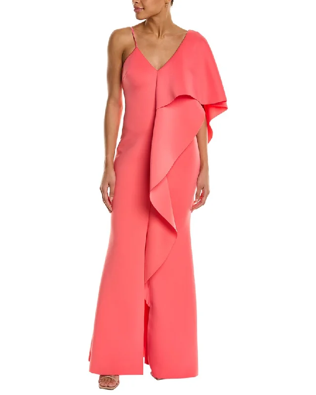 Classic Formal Dress StylesBadgley Mischka Scuba Ruffle Gown