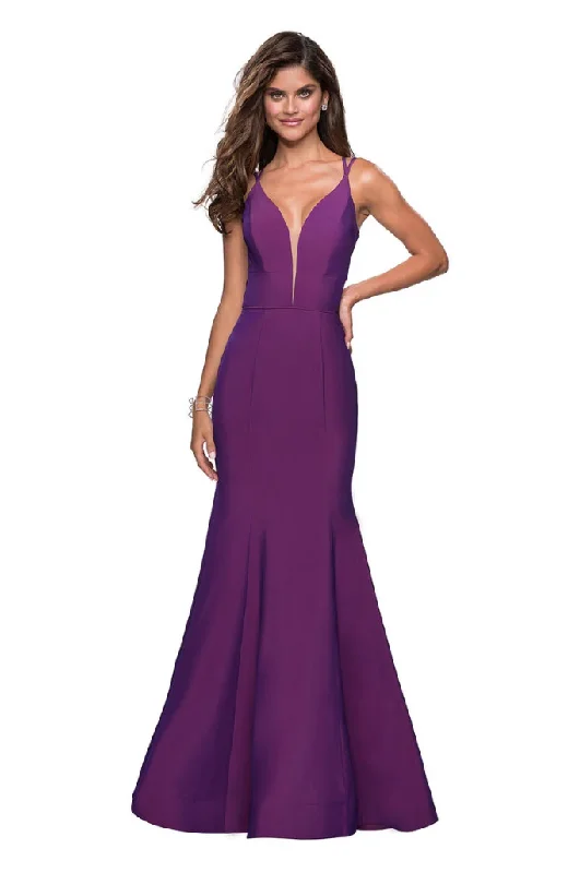 Classic Formal Dress Styles10 - la femme purple strappy back mermaid gown