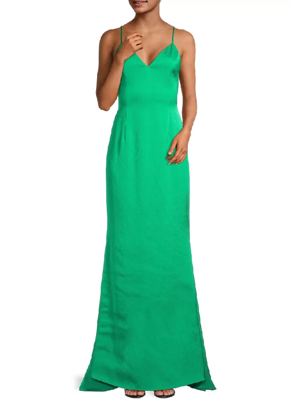 Formal Dress for Black Tie Events8 - liv foster green textured satin lace up gown