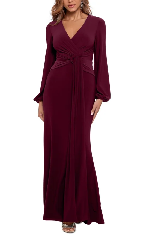 Formal Dress for Formal Dinners8 - betsy & adam long sleeve red draped gown